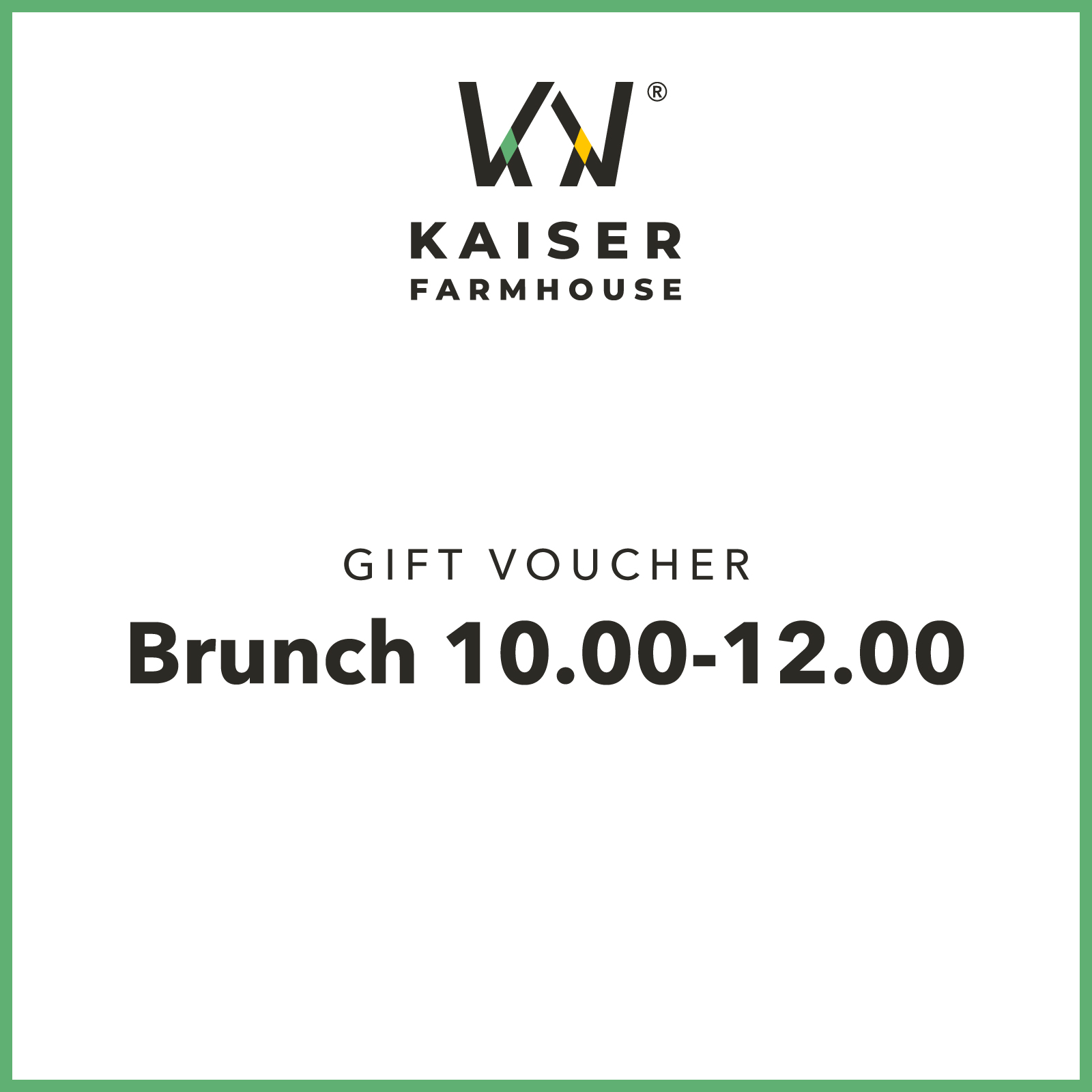Brunch</br>10:00–12:00</br>Gift Voucher